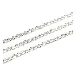 Beads Unlimited Silver Light Curb Chain 3mm X 1m
