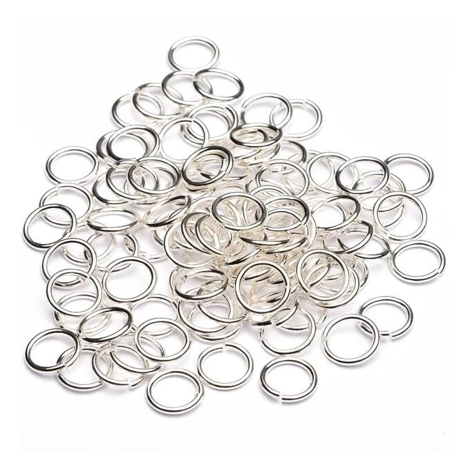 Beads Unlimited Silver Plated Jump Rings 8mm 100 Pack