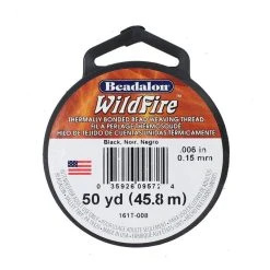 Beadalon Wildfire Beading Thread Black 50YD