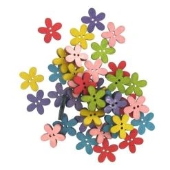 Hobbycraft Wooded Flower Beads Mixed