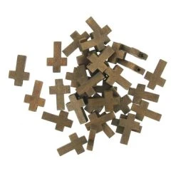Hobbycraft Brown Cross Wooden Beads Brown