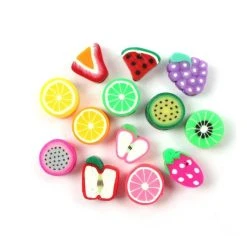 Hobbycraft Mixed Cylinder Clay Beads Fruit 300 Pieces