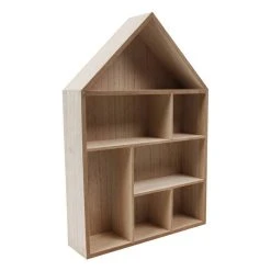 Hobbycraft Wooden House Shelf 30cm X 45cm X 8cm