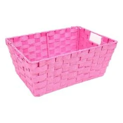Hobbycraft Pink Paper Storage Basket 33cm X 23cm X 14cm