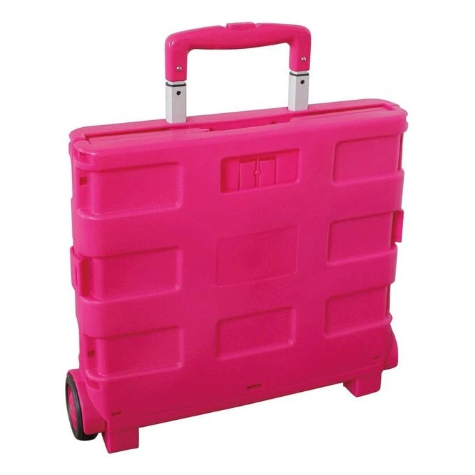 Hobbycraft Pink Foldaway Crafters Trolley - Image 2