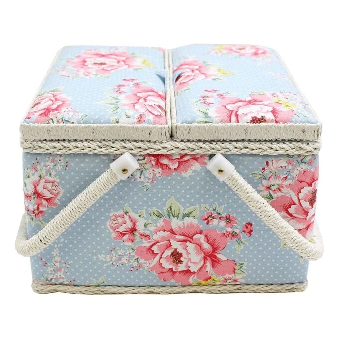 Hobbycraft Beautiful Bloom Double Lid Sewing Box 17cm X 25cm X 25cm - Image 2