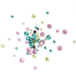 Hobbycraft Green Assorted Round Gems 90g
