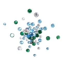 Hobbycraft Blue And Green Assorted Large Round Gems 90g