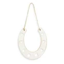 Club Green Whitewash Wooden Horseshoe
