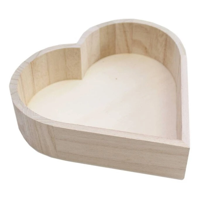 Hobbycraft Wooden Heart Tray 20cm X 20cm X 5cm