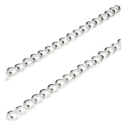 Beads Unlimited Silver Plated Heavy Curb Chain 4.5mm X 3m