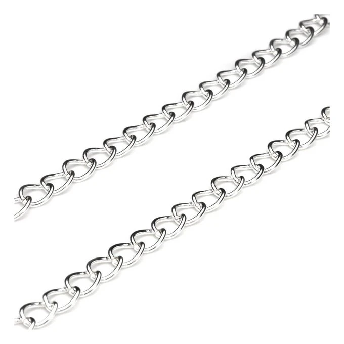 Beads Unlimited Silver Plated Heavy Curb Chain 4.5mm X 3m