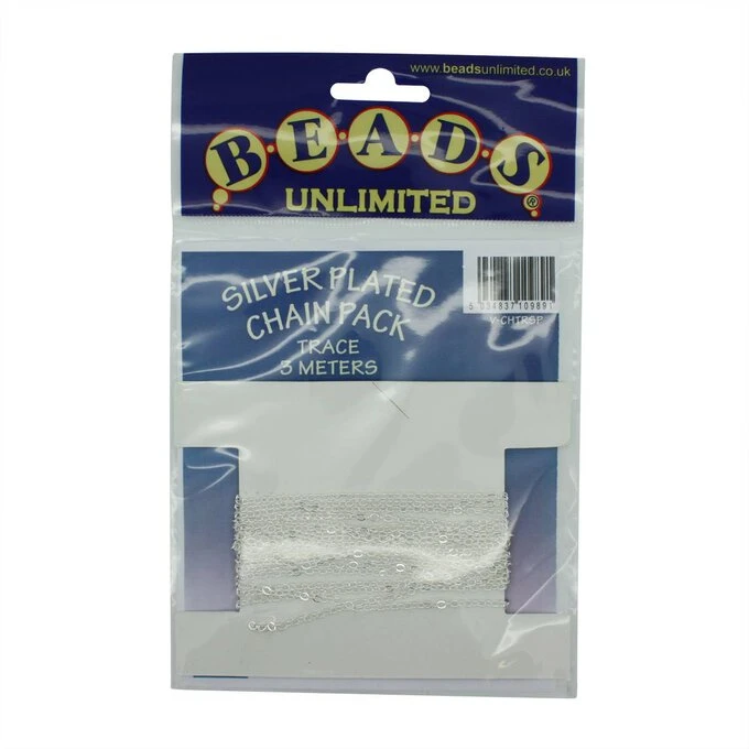 Beads Unlimited Silver Plated Trace Chain 3m - Image 2
