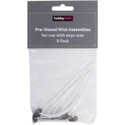 Hobbycraft Pre-Waxed Wick Assemblies For Soya Wax 9 Pack