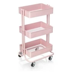 Hobbycraft Blush Pink Three Tier Storage Trolley