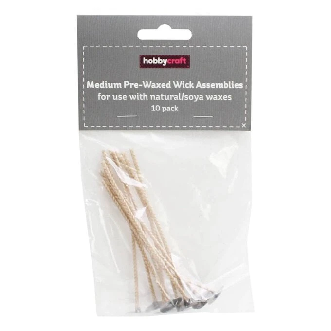 Hobbycraft Pre-Waxed Wick Assemblies For Soya Wax 100mm 10 Pack - Image 2