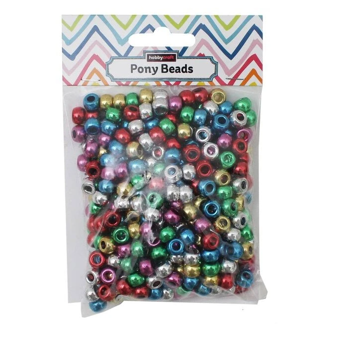 Hobbycraft Metallic Mixed Pony Beads 100g - Image 2