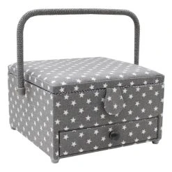Hobbycraft Large Grey Star Sewing Box