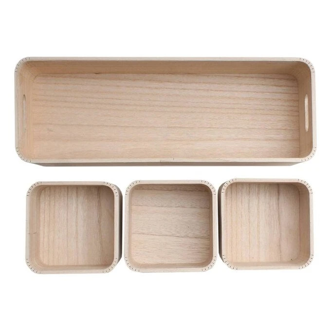 Hobbycraft Wooden Deco Storage Set 4 Pieces - Image 3