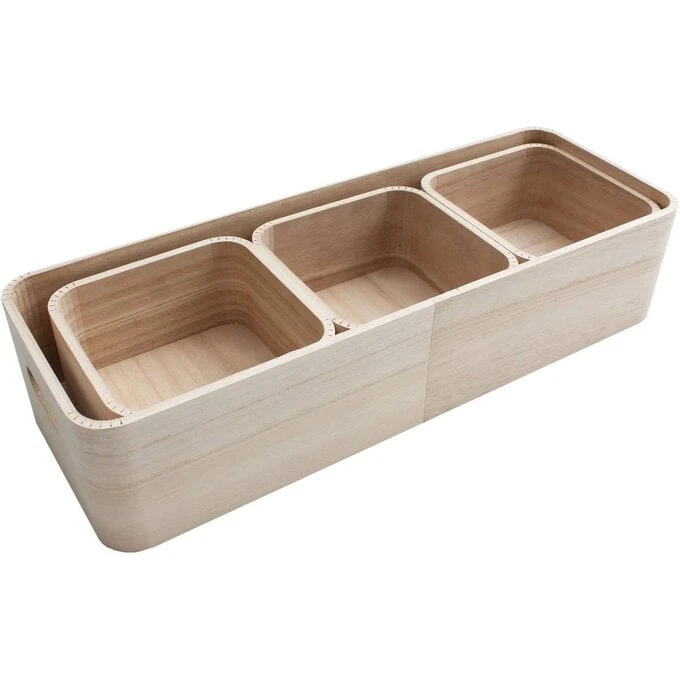 Hobbycraft Wooden Deco Storage Set 4 Pieces - Image 4