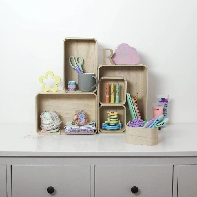 Hobbycraft Wooden Deco Storage Set 4 Pieces - Image 2