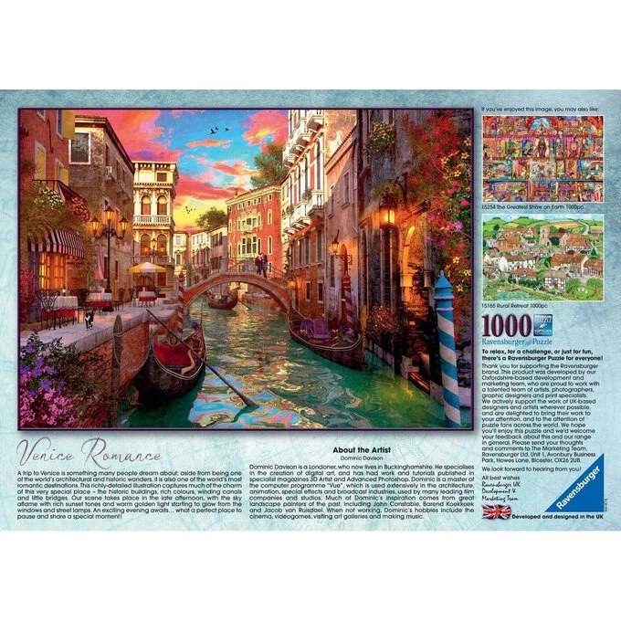 Ravensburger Venice Romance Jigsaw Puzzle 1000 Pieces - Image 3