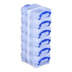 Really Useful Products Really Useful Clear Box 0.07 Litres 6 Pack