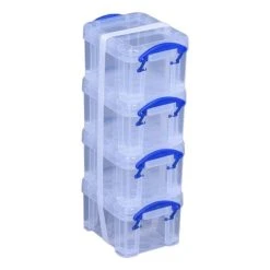 Really Useful Products Really Useful Clear Box 0.14 Litres 4 Pack