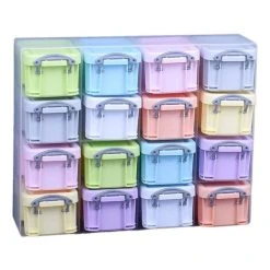 Really Useful Products Really Useful Pastel Box Organiser 0.14 Litres 16 Pack