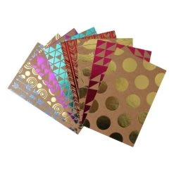 Hobbycraft Foil Print Kraft Scrap Pack A6 24 Sheets