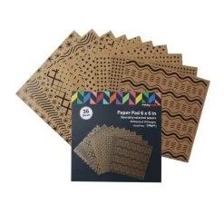 Hobbycraft Kraft And Black Paper Pad 6 X 6 Inches 36 Sheets