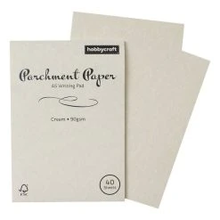 Hobbycraft Cream Parchment Paper Writing Pad A5 40 Sheets