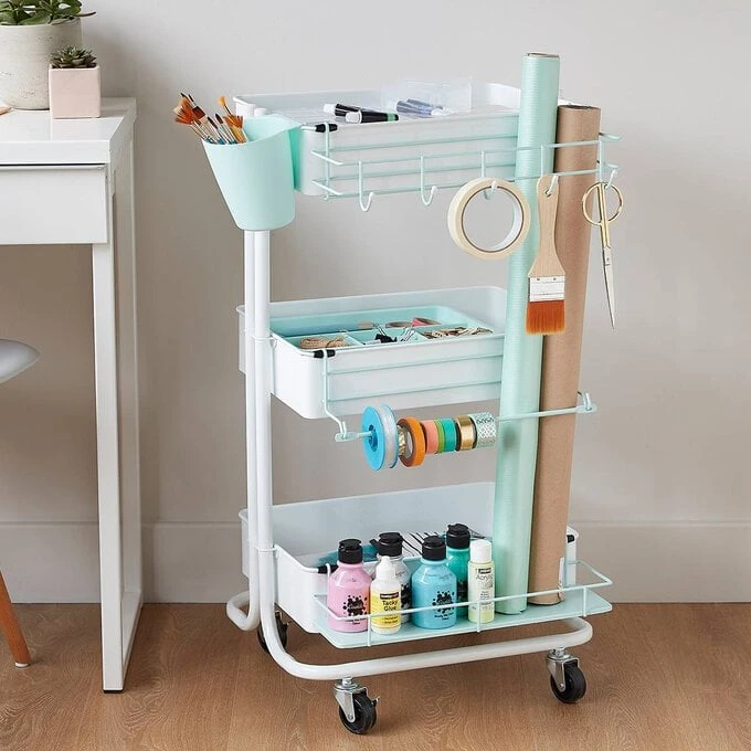 Hobbycraft Mint Green Trolley Bin - Image 4