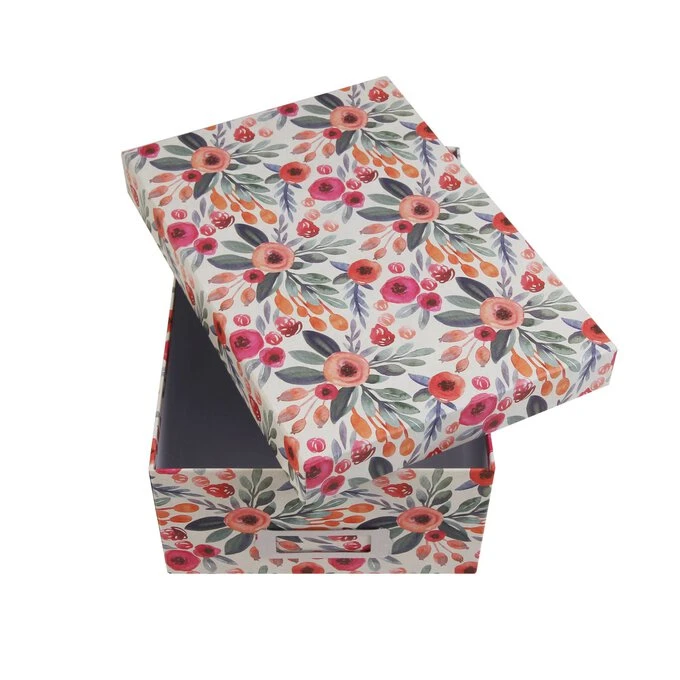 Hobbycraft Floral With Leaves Storage Box 11cm X 20cm X 29cm - Image 2