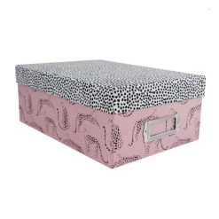 Hobbycraft Pink Leopard Dot Storage Box 11cm X 20cm X 29cm