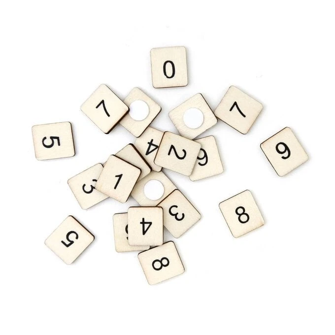 Hobbycraft Printed Wooden Number Toppers 20 Pack