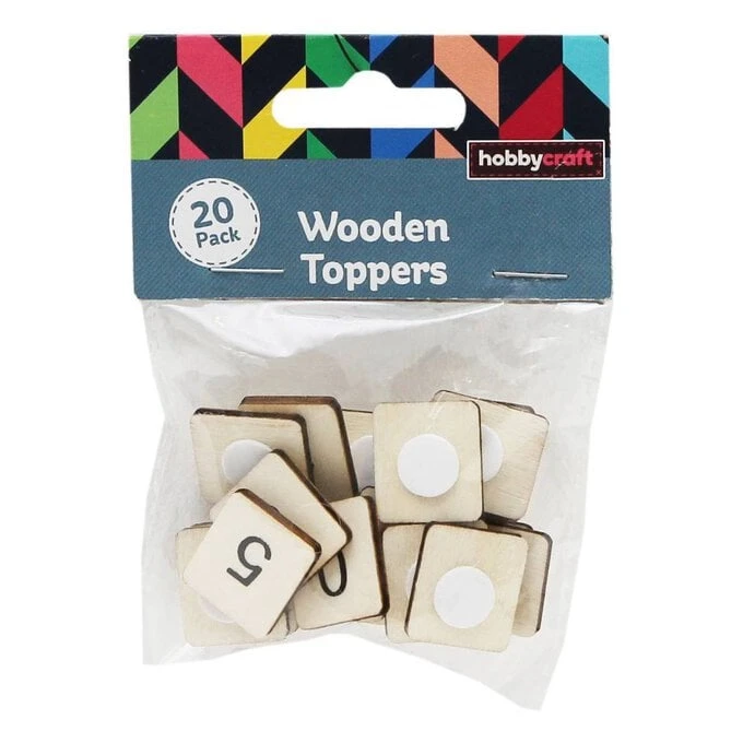 Hobbycraft Printed Wooden Number Toppers 20 Pack - Image 2