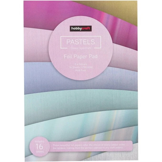 Hobbycraft Pastel Foil Paper Pad A4 16 Sheets - Image 3