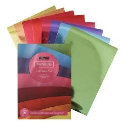 Hobbycraft Rainbow Foil Paper Pad A4 16 Sheets