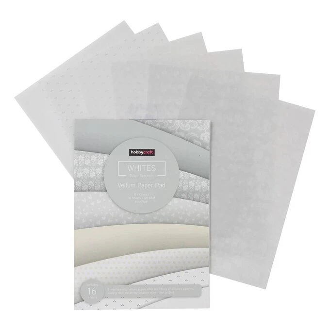 Hobbycraft White Vellum Paper Pad A4 16 Sheets