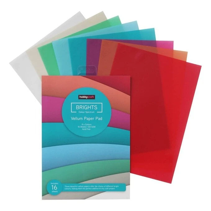 Hobbycraft Bright Vellum Paper Pad A4 16 Sheets