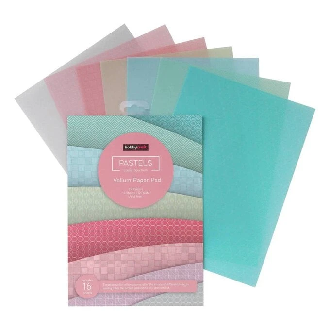 Hobbycraft Pastel Vellum Paper Pad A4 16 Sheets