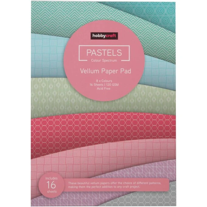 Hobbycraft Pastel Vellum Paper Pad A4 16 Sheets - Image 3