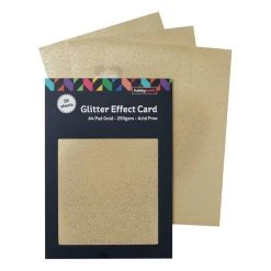Hobbycraft Gold Glitter Effect Card A4 16 Sheets