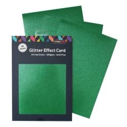 Hobbycraft Green Glitter Effect Card A4 16 Sheets