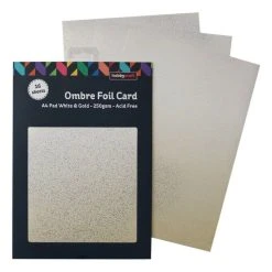 Hobbycraft White And Gold Ombre Foil Card A4 16 Sheets