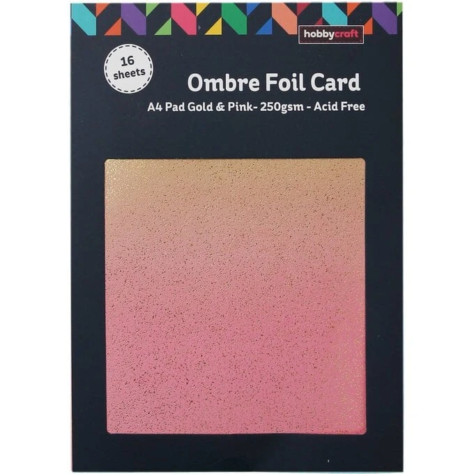Hobbycraft Gold And Pink Ombre Foil Card A4 16 Sheets - Image 3
