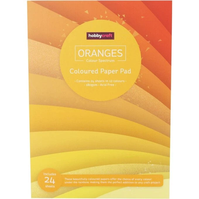 Hobbycraft Orange Coloured Paper Pad A4 24 Pack - Image 3