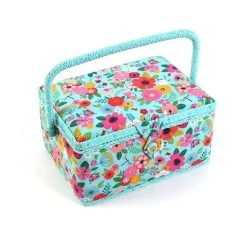 Hobbycraft Teal Floral Garden Sewing Box