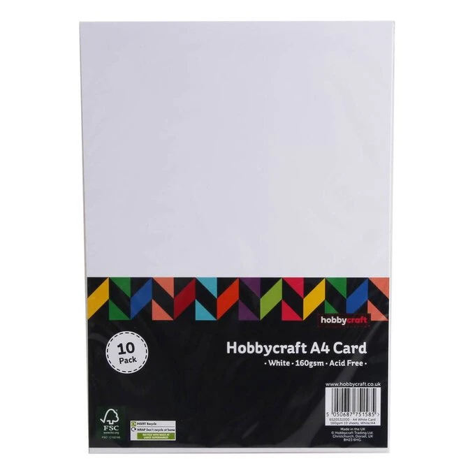 Hobbycraft White Card A4 10 Pack - Image 2